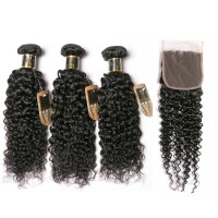 wholesale virgin hair vendors kinky curly hair with closure human hair